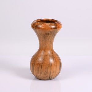 Araucaria Wooden Vase with Gorgeous Gray Stripes - Handcrafted Wood Art Piece - Perfect Housewarming or Wedding Gift
