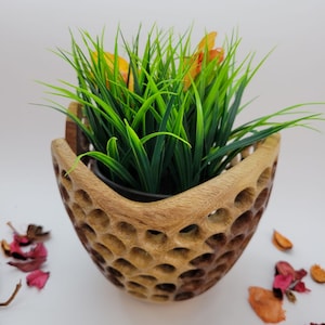 Lace-Inspired Rosewood Basket for Elegant Home Decor and Food Storage
