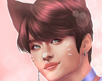 SKZ | Lino catboy print