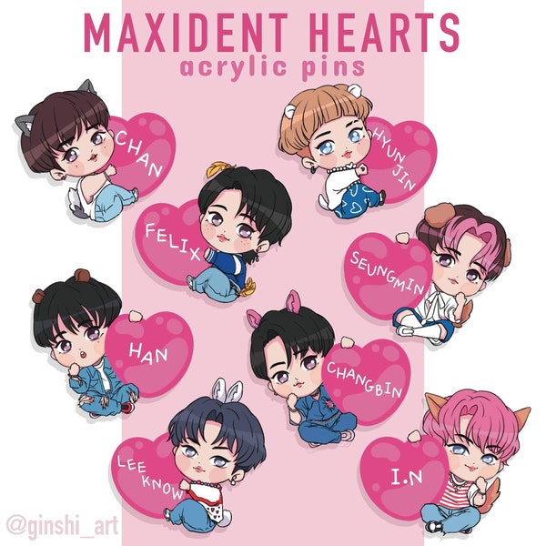 Stray Kids | Hearts 2.5" acrylic pins