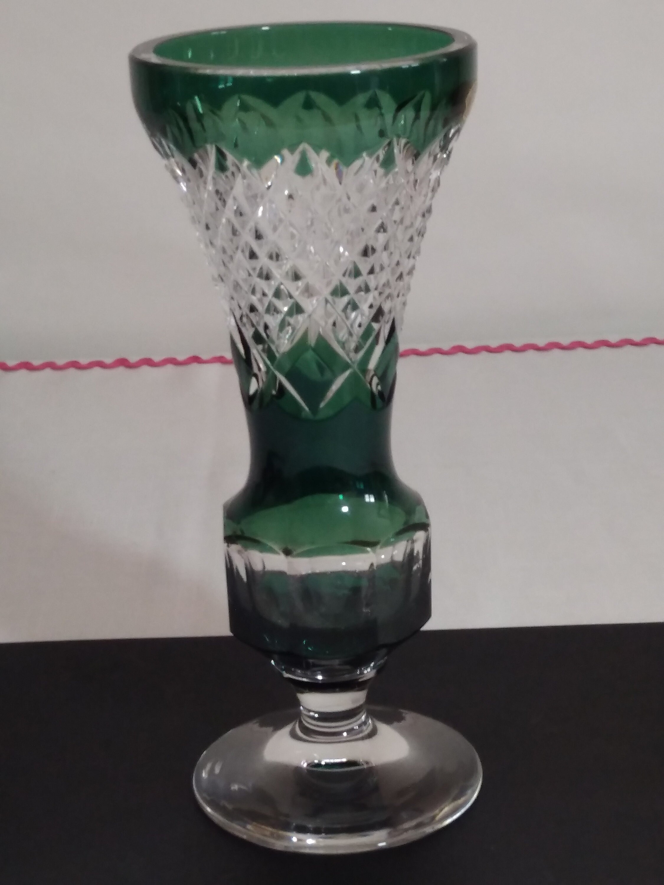 Vintage crystal vase. Large crystal vase 1950. Art and Etsy