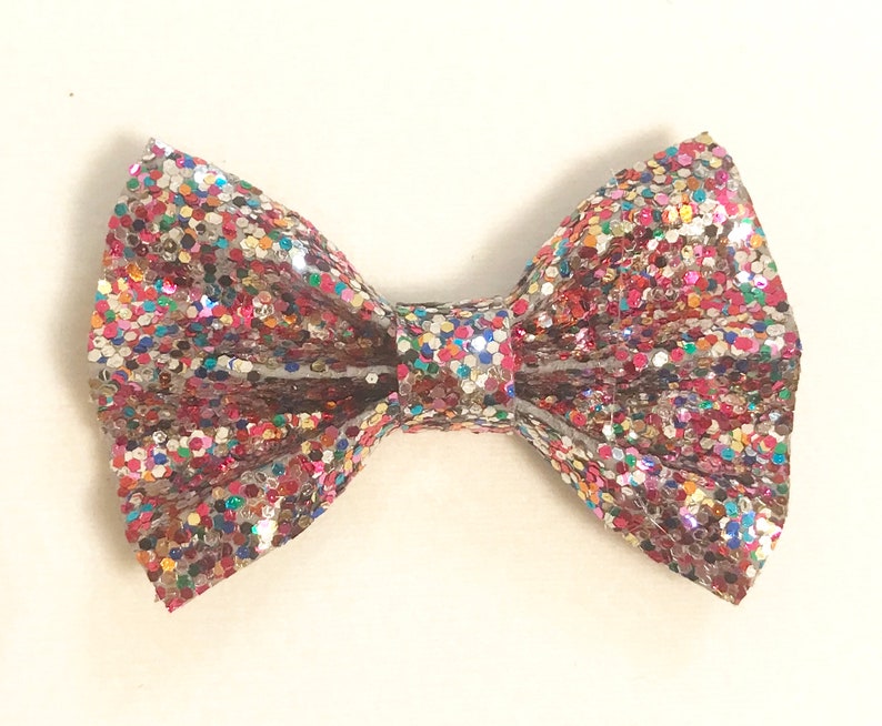 Multicolor glitter bow