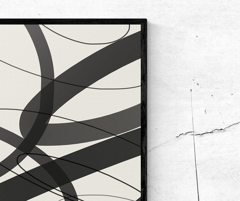 Abstract Lines Art Set of 3 Prints Printable Wall Art Large Etsy