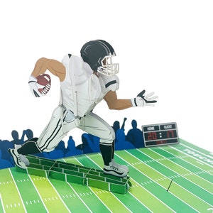 Football Player White Jersey - WOW 3D Greeting Pop Up Card for All Occasions, Birthday, Love, Xmas, Sports, Congrats | Free Ship | 5x7 inch