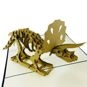 Triceratops Dinosaur - WOW 3D Greeting Pop Up Card para todas las ocasiones, cumpleaños, amor, Navidad, Día del Padre, Gracias / Envío gratis / 6x8 pulgadas