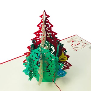 Christmas Tree Pop Up Card: 3D Holiday Greeting, Handcrafted (6x6 Inch)