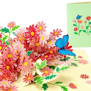 Marguerite Daisy - Cartão pop-up de felicitações WOW 3D para todas as ocasiões, aniversário, amor, Natal, mãe, verão, aniversário | Navio Grátis | 5x7 polegadas