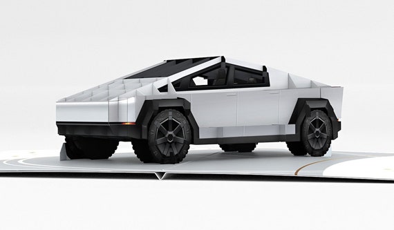 Tesla Cybertruck - 3D Pop Up Card - Congratulations Gift New Owners, Fans, Birthday, Christmas, Love - Premium Quality, Plastic Free - 5x7
