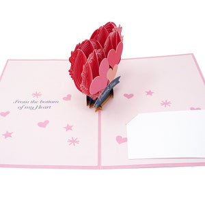Big Thank You (Pink) - WOW 3D Grußkarte für alle Gelegenheiten, Geburtstag, Liebe, Weihnachten, Dankbarkeit, Jahrestag | Kostenloser Versand | 15x7 zoll