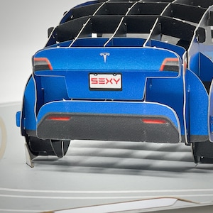 Placa de carro - personalizada - para cartão de felicitações pop-up Tesla 3D