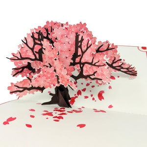Cherry Blossom Tree - WOW 3D Greeting Pop Up Card for All Occasions, Birthday, Love, Thank you, Spring, Farewell | Free Ship | 6x8 inch