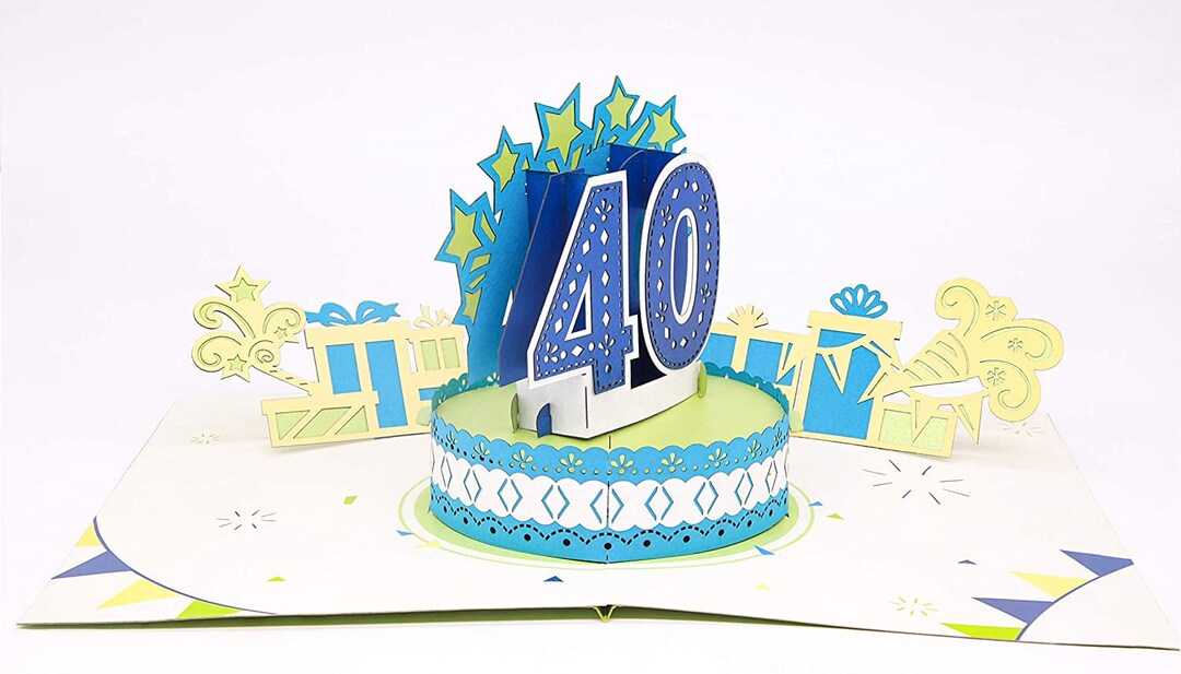 40th Birthday Pop up Card: Handmade 3D Greeting Card - Etsy