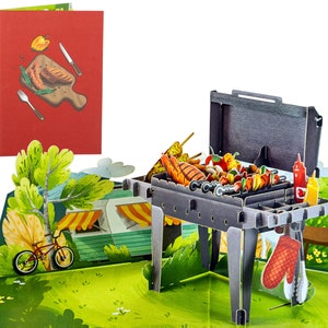 BBQ Party Grill Up Some Fun - WOW 3D Pop Up Karte für alle Anlässe Geburtstag, Liebe, Sommer | Schiff frei | 5x7
