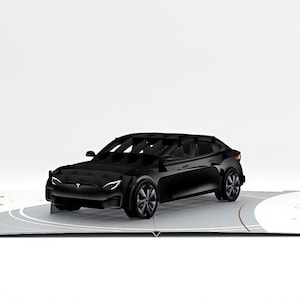 Cartão de felicitações pop-up Tesla Model S 3D - Presente de parabéns, novos proprietários, fãs, Natal, amor - qualidade premium, sem plástico - 5x7