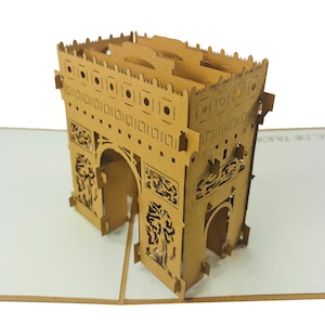 Arc de Triomphe - Carte de voeux 3D WOW pour les amoureux de la France, les voyageurs et les passionnés de France | Bateau gratuit | 6 x 6 pouces