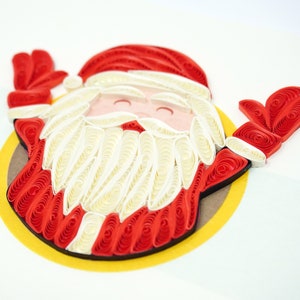Christmas Santa - Quilling Greeting Card, Handmade Quilled Card - 6x6 Inch - Envelope Included