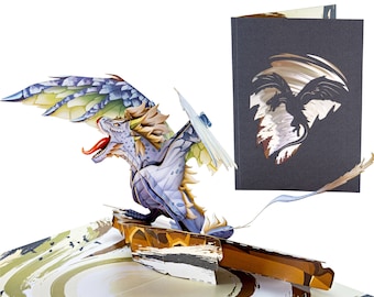 Cloud Dragon Pop Up Card: Handmade 3D Greeting Card (5x7 inch)