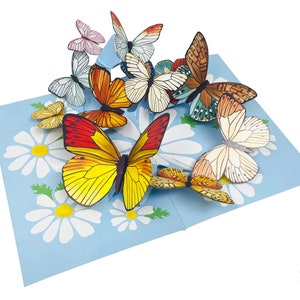 Prachtige vlinders - WOW 3D-wenspop-upkaart voor alle gelegenheden, verjaardag, liefde, Kerstmis, Moederdag, jubileum | Gratis schip | 5x7 inch