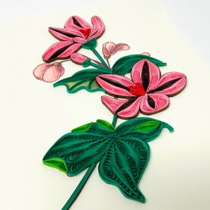Mulan Magnolia Flower - Quilling Greeting Card, Handmade Quilled Card - 5x7 Inch - Envelope Included
