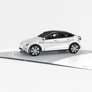 Tesla Model Y 3D Pop Up Card - Felicitaciones Regalo Nuevos Dueños, Cumpleaños Sorpresa, Navidad, Amor - Calidad Premium, Libre de Plástico - 5x7