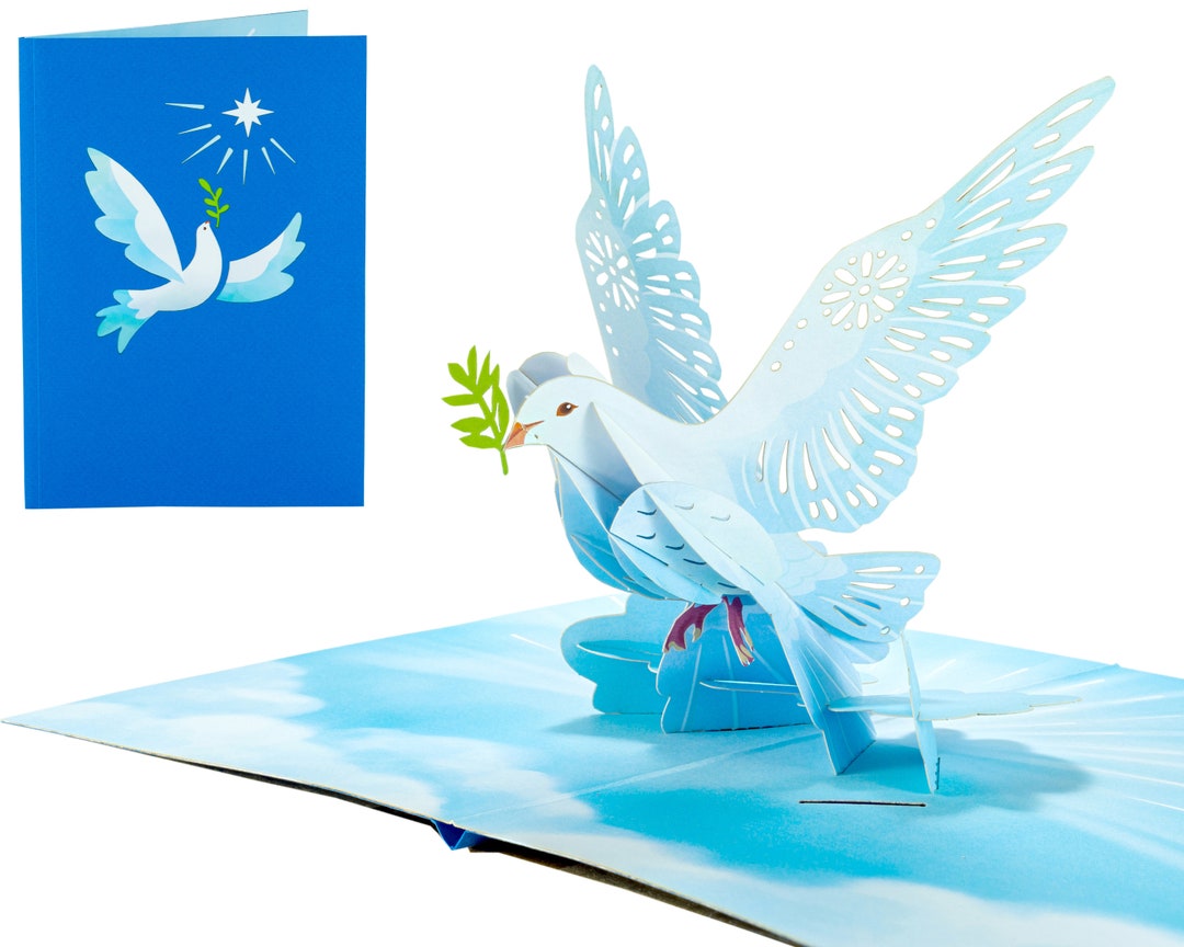 Dove Bird WOW 3D Greeting Pop up Card for All Occasions, Birthday, Love, Xmas, Spring, Good Luck