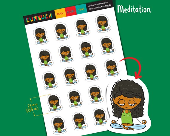 kawaii character Condren Planner Erin Stickers happy sticker yoga zen sticker kawaii character Condren Planner Erin Stickers happy sticker yoga zen sticker