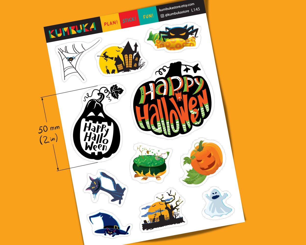 Bullet journal Halloween witchy sticker set SVG PNG Black and white Cute creepy Productivity planner Witch October set