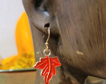 Thanksgiving Fall Large Leaf Earrings