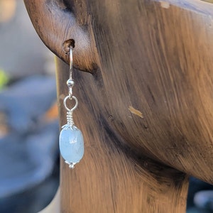 Elegant Aquamarine coin Earrings