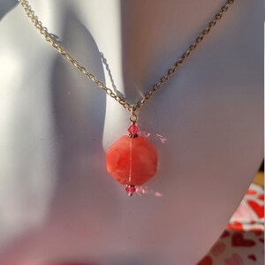 Spring Cherry Quartz Octagon Necklace