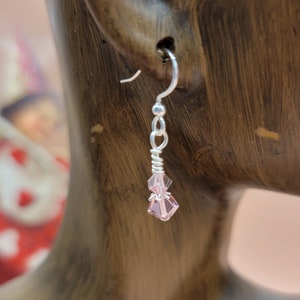 Valentine&#39;s Day Pink Swarovski Crystal Small Helix Earrings