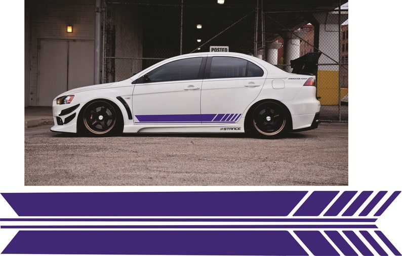 Mitsubishi sticker Lancer EVO X GSR side stripe universal Etsy