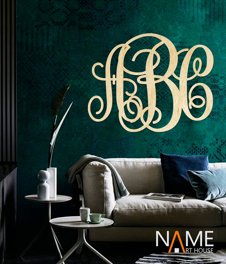 SALE Home decor WEDDING DECOR Monogram Decoration Monogram Wall Hanging Personalized Wooden Monogram Rustic Wedding Door Hanger