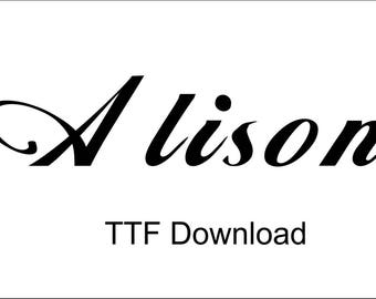 Alison Digital Download TTF Font Modern Cricut