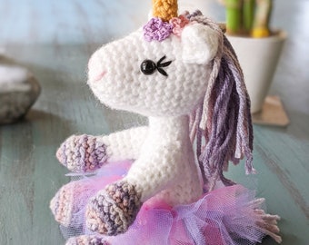 Piccolo unicorno di peluche con tutù, peluche per bambina, regali per ragazze, bella ballerina, ballerina di peluche per bambini, fiori color arcobaleno