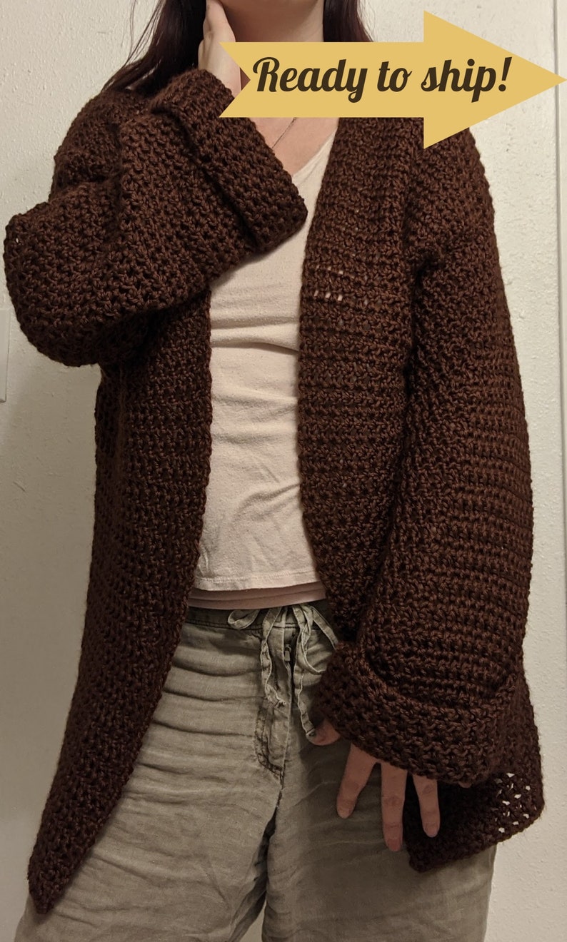 Oversized Chocolate Brown Sweater Winter Accessories Fall image 0