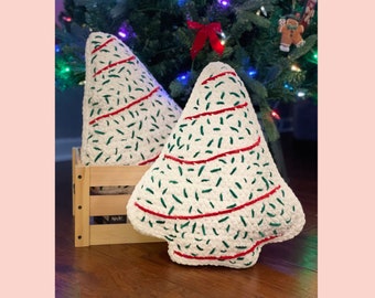 Cojín de pastel de árbol de Navidad, árbol de Navidad, cojín decorativo, decoración navideña, regalo de Navidad, regalo, cojín de pastel, cojín de ganchillo, adorno