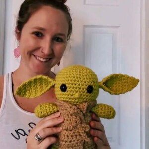Alienígena eclosionando, Alienígena verde, Bebé alien, Bebé de Space Wars, El niño, Niño alien, Alien de crochet, La Fuerza, Mando, Animal de peluche, Regalos imagen 7