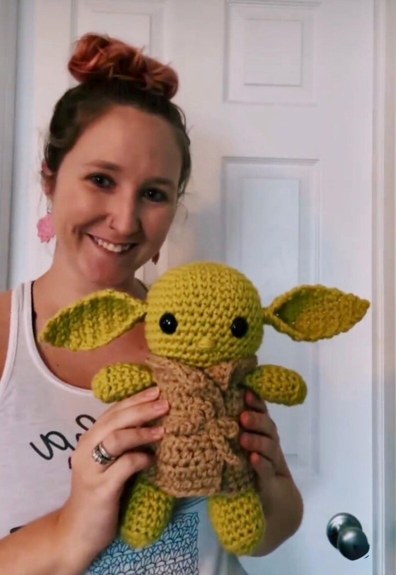 Alienígena eclosionando, Alienígena verde, Bebé alien, Bebé de Space Wars, El niño, Niño alien, Alien de crochet, La Fuerza, Mando, Animal de peluche, Regalos imagen 7