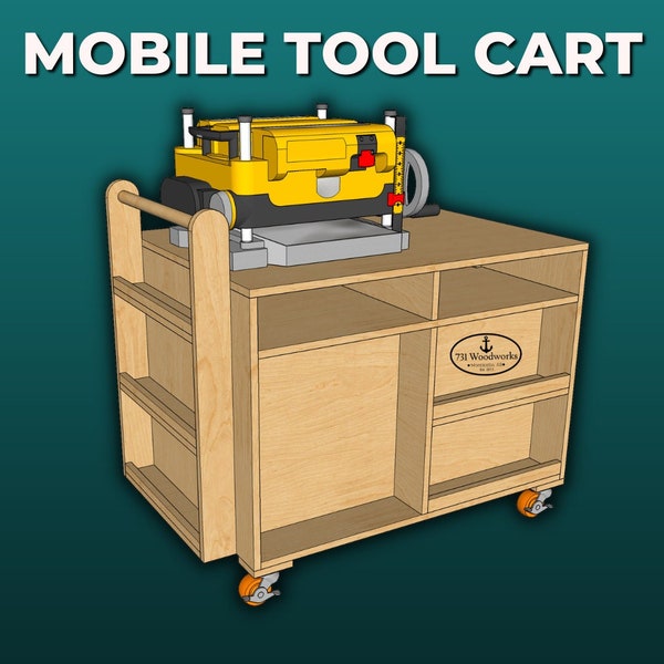 Mobile Tool Cart Build Plans | Rolling Cart Plans | Woodworking Guide | Step By Step Build Plans | Woodworking Plans