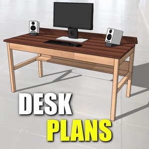 Wood Desk Plans / Wire Free DIY Desk / Woodworking Plans / Plans for a Desk / Cable Management Desk