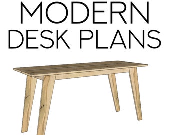 DIY Modern Desk Build Plan / Woodworking Plans / Digital Build Plans / DIY Desk