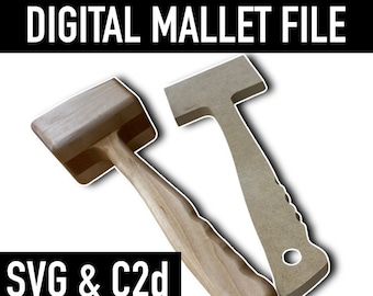 Wood Mallet CNC Files: SVG, C2d, PNG (Digital Download)