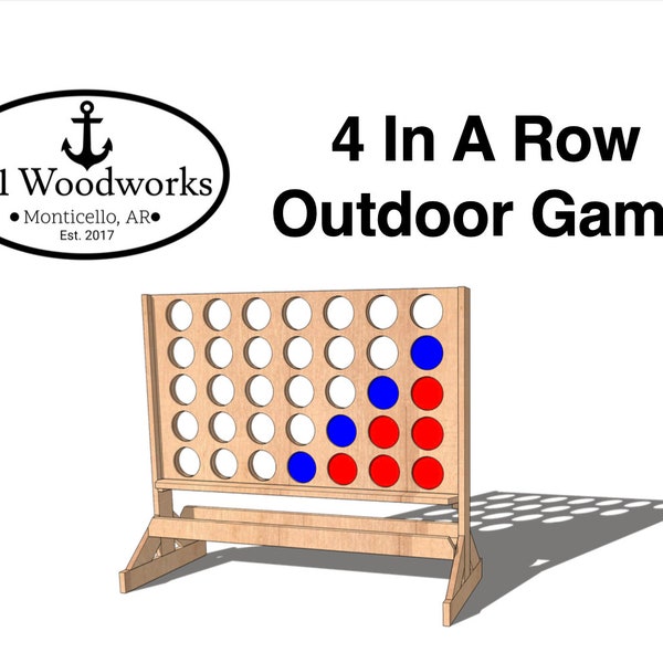 DIY Giant Four in a Row Outdoor Tailgate Game Build Plans | Woodworking Plans | Digital Plans