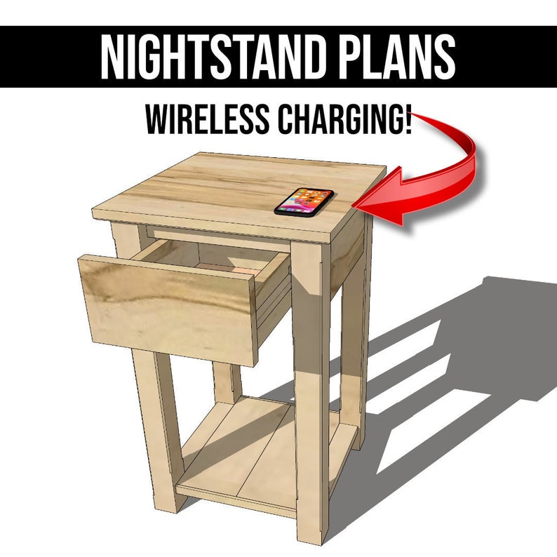 Woodworking Plans for Nightstand DIY Nightstand Plans DIY Etsy