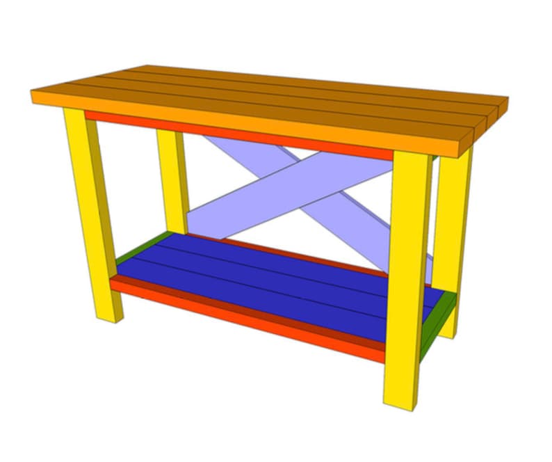 Sofa Table Woodwork Plan Modern Farmhouse Sofa Table Plans Etsy