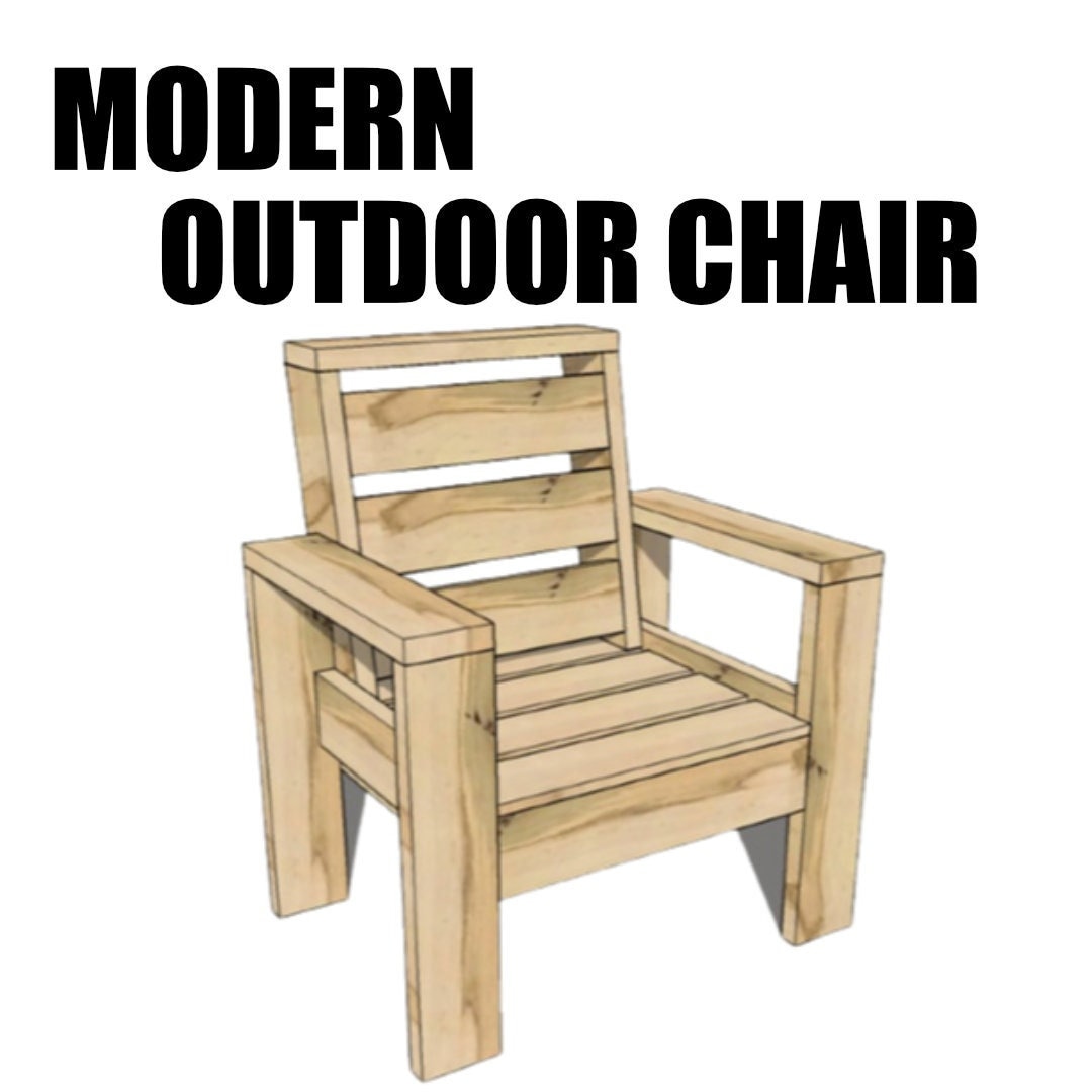 Modern Outdoor Chair Woodworking Plans (PDF Download) - Main Image