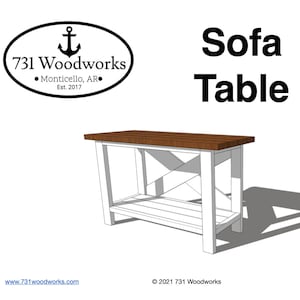 Sofa Table Woodwork Plan | Modern Farmhouse Sofa Table Plans | TV Console Plan | Woodworking Plans