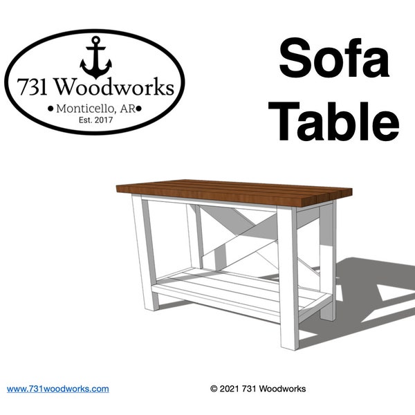Sofa Table Woodwork Plan | Modern Farmhouse Sofa Table Plans | TV Console Plan | Woodworking Plans