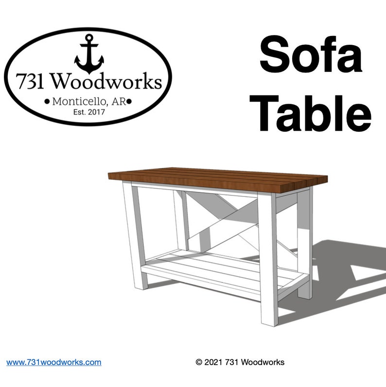 Sofa Table Woodwork Plan Modern Farmhouse Sofa Table Plans Etsy